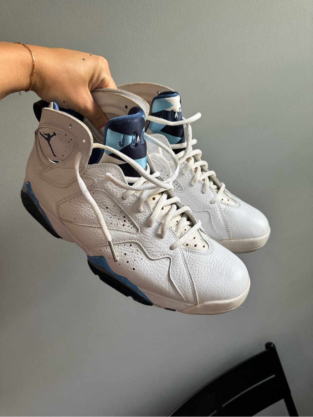 Jordan Retro 7’s Men's High-Top Sneakers in White and Navy